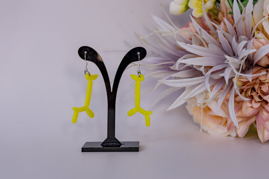 Giraffe Balloon Animal Earrings