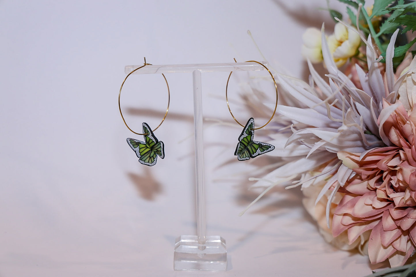 Green Butterfly 4cm Hoop