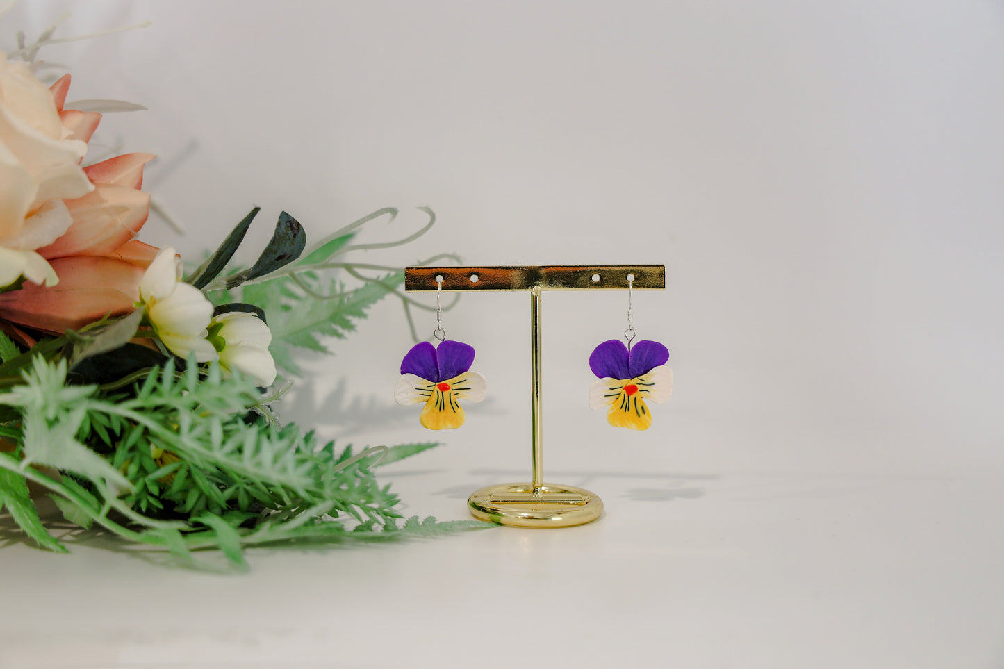 Purple and White Pansies