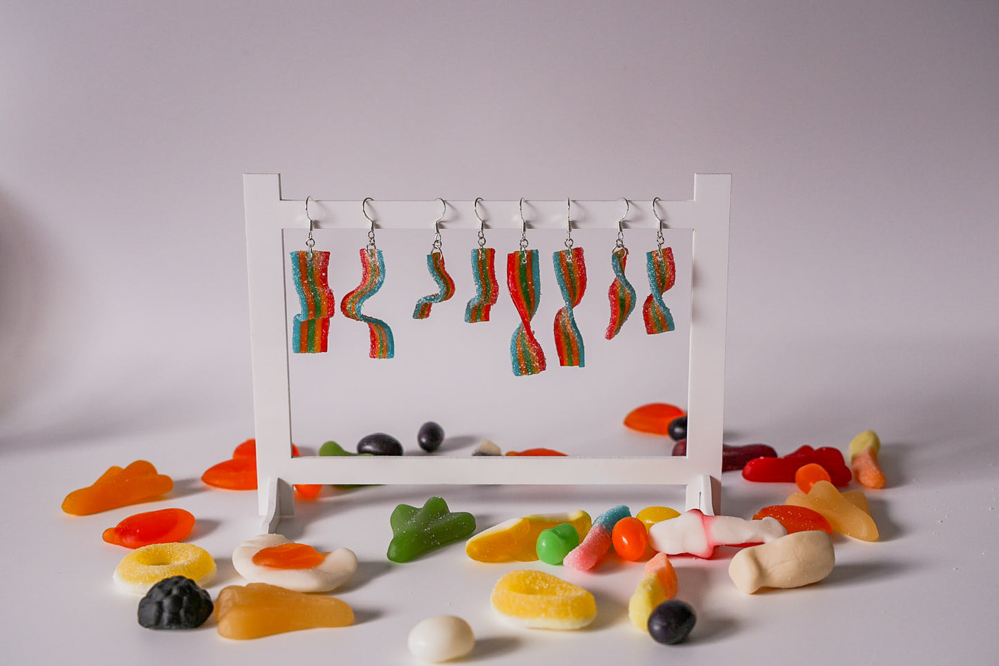 Rainbow Stripes Lolly Earrings