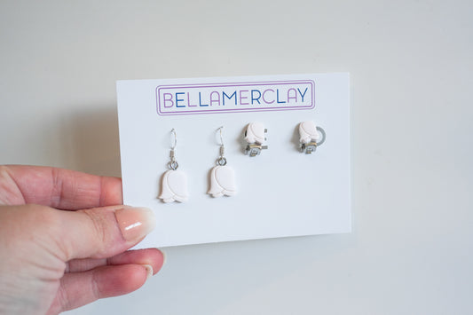 White Tulip Earrings