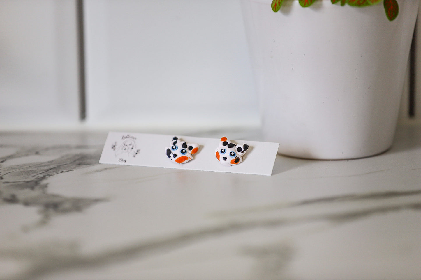 Blended Coloured Kitty Earring Studs