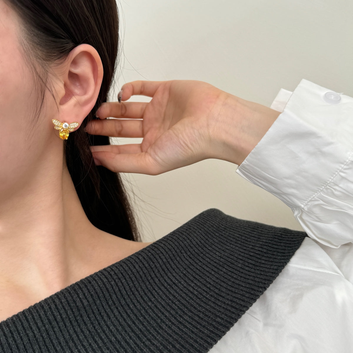 Gold Bee Studs
