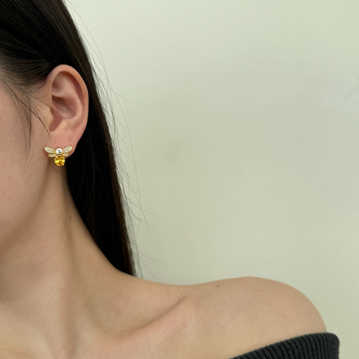 Gold Bee Studs