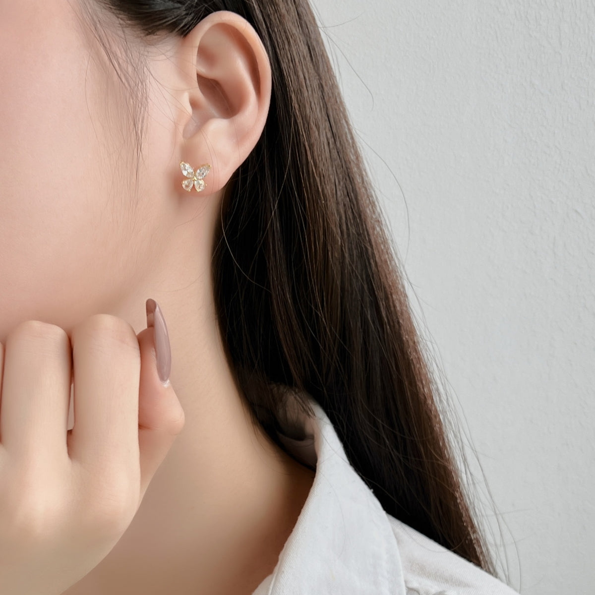 Mini Crystal Butterfly Studs