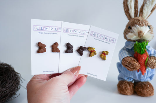 Chocolate Bunny Stud Earrings