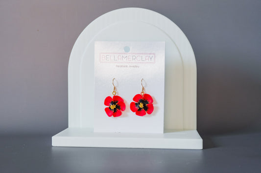 Red Floral Earrings