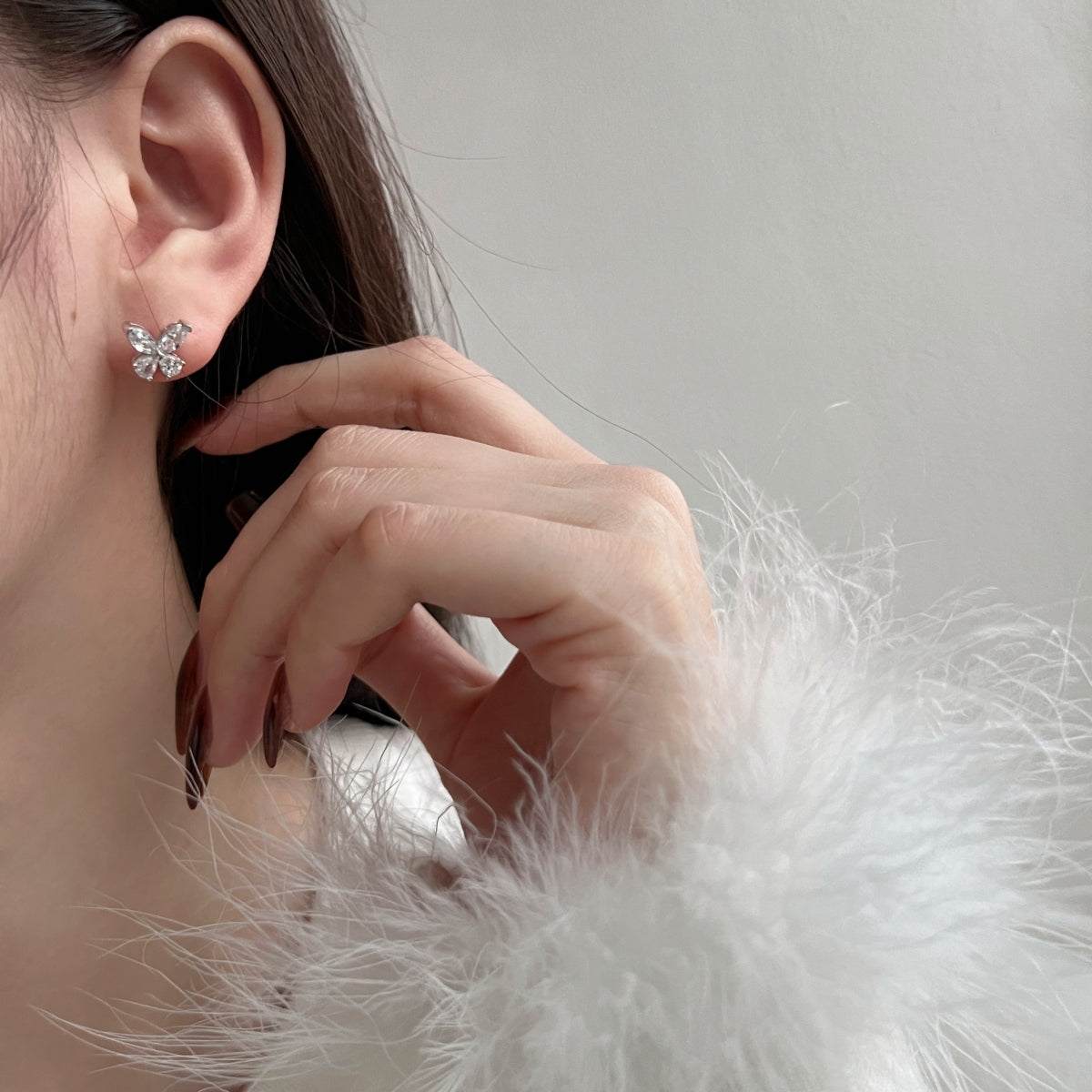 Mini Crystal Butterfly Studs
