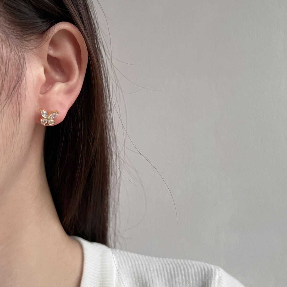 Mini Crystal Butterfly Studs