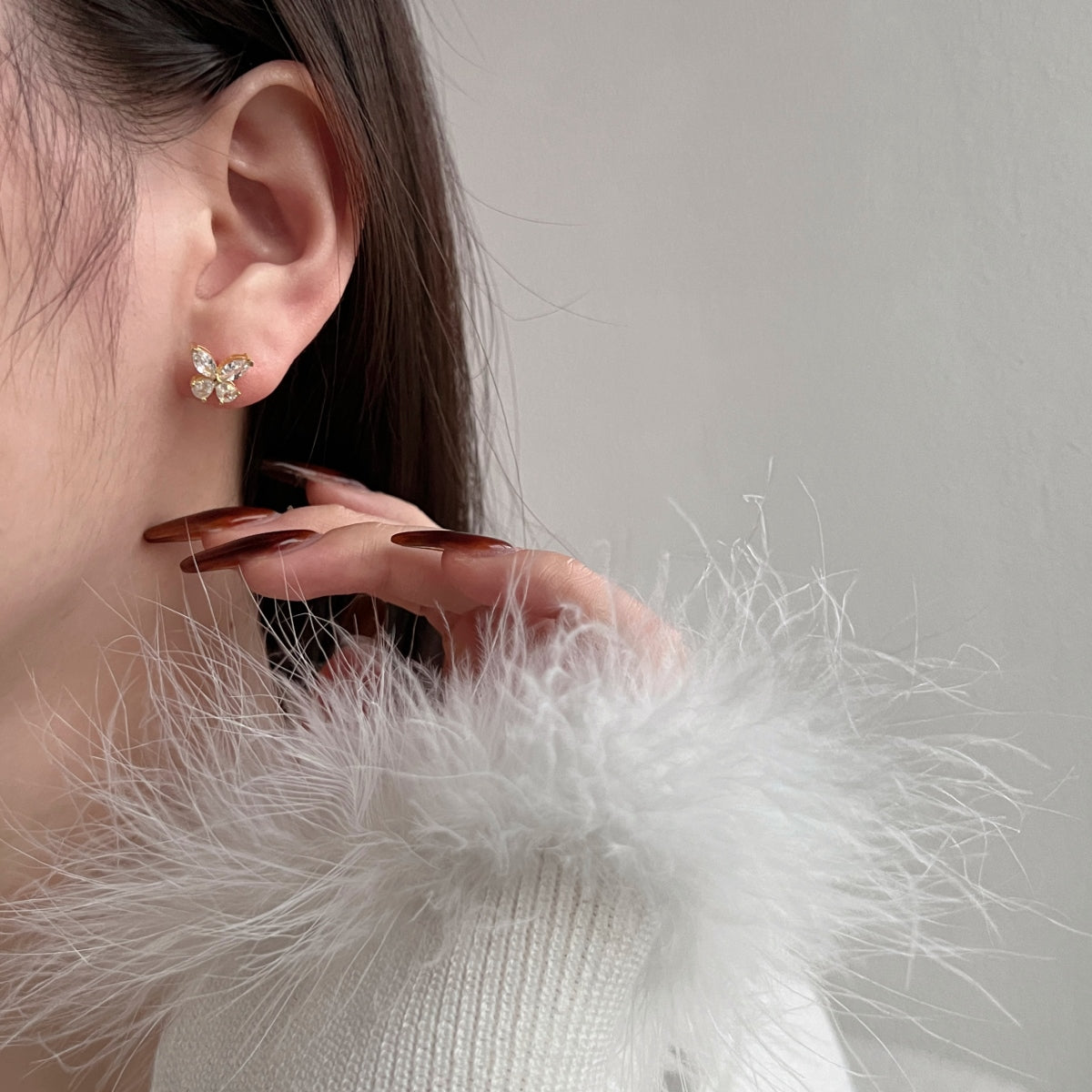 Mini Crystal Butterfly Studs
