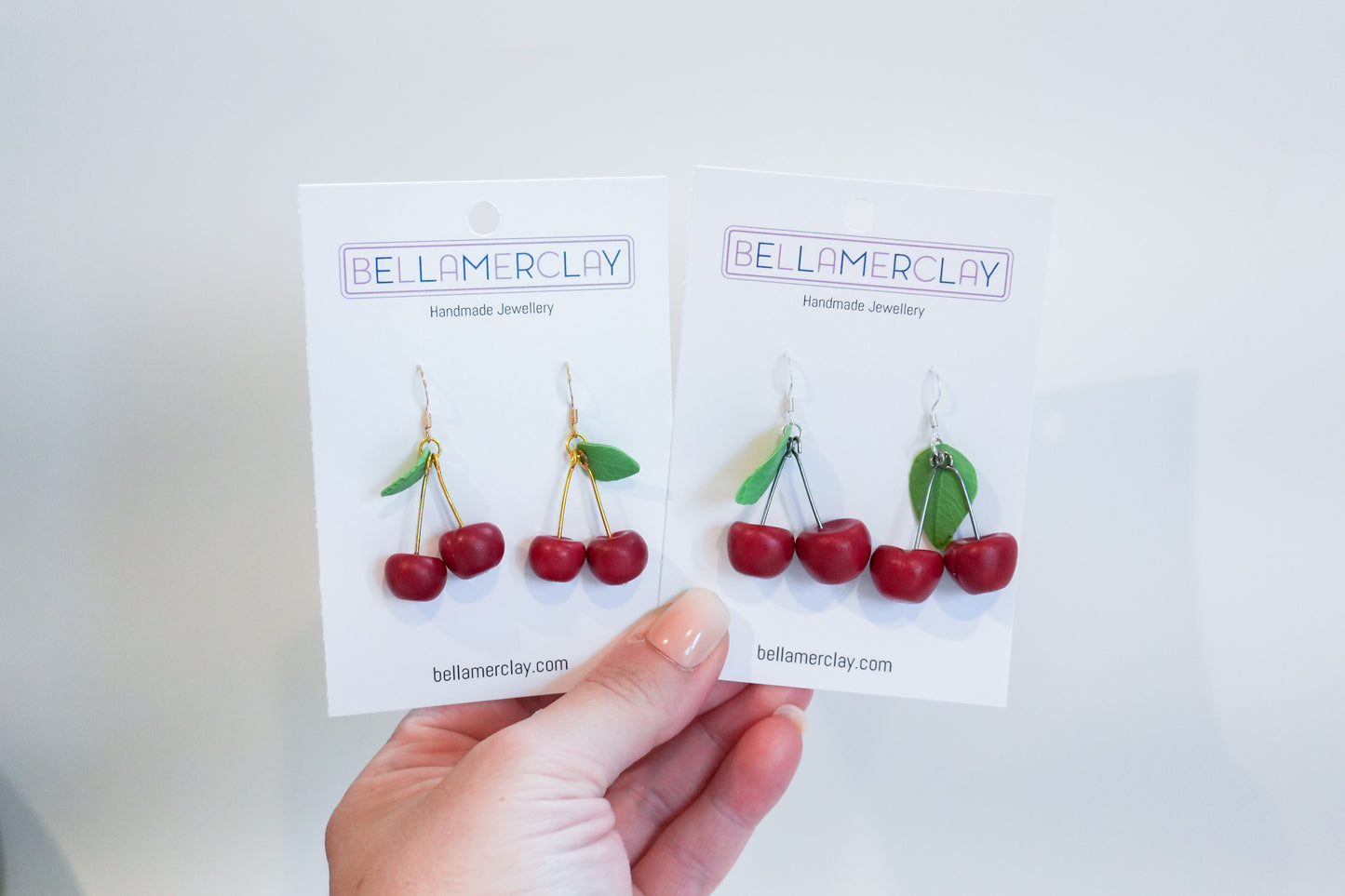 Dark Red Cherry Earrings