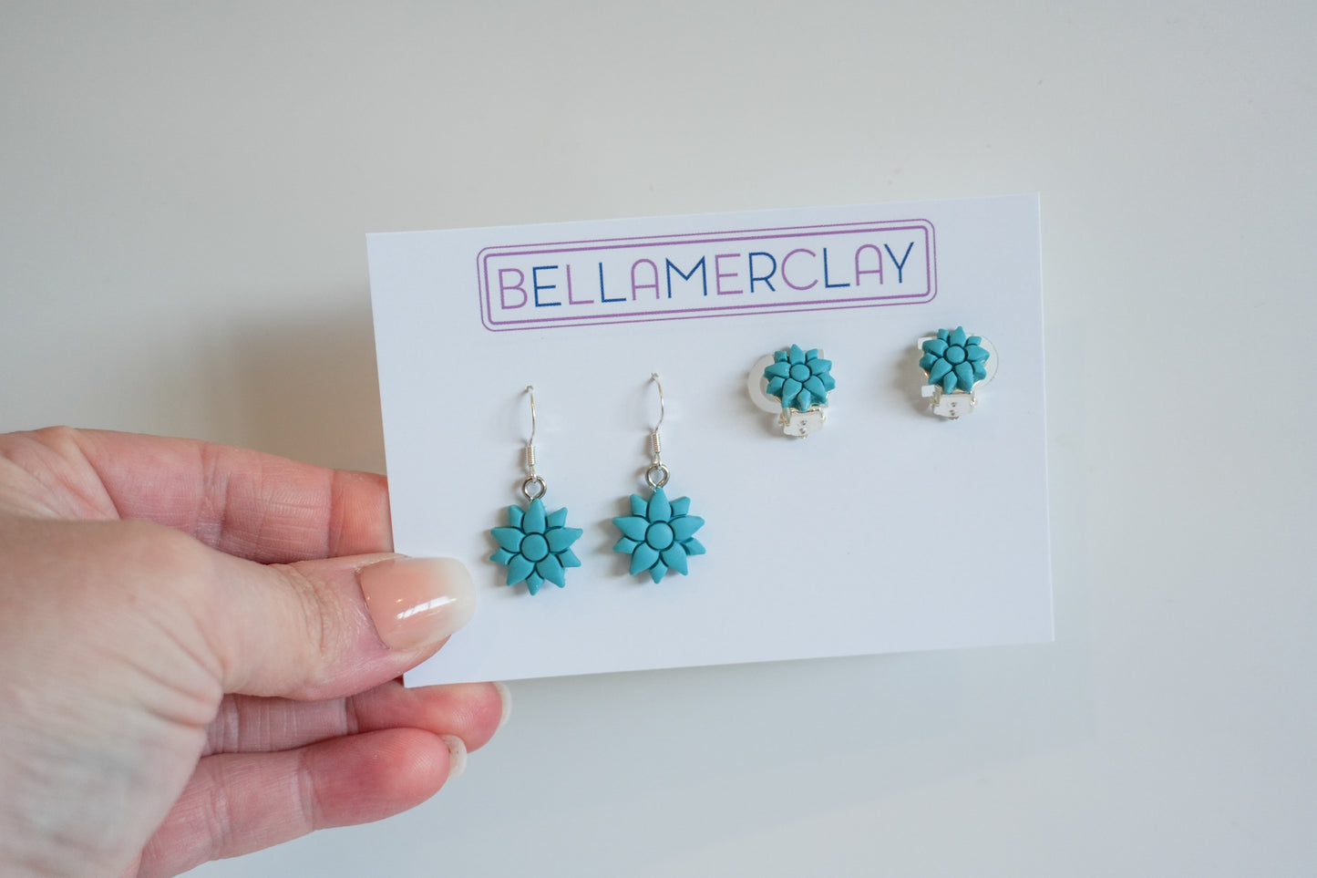 Sea Green Flower Earrings