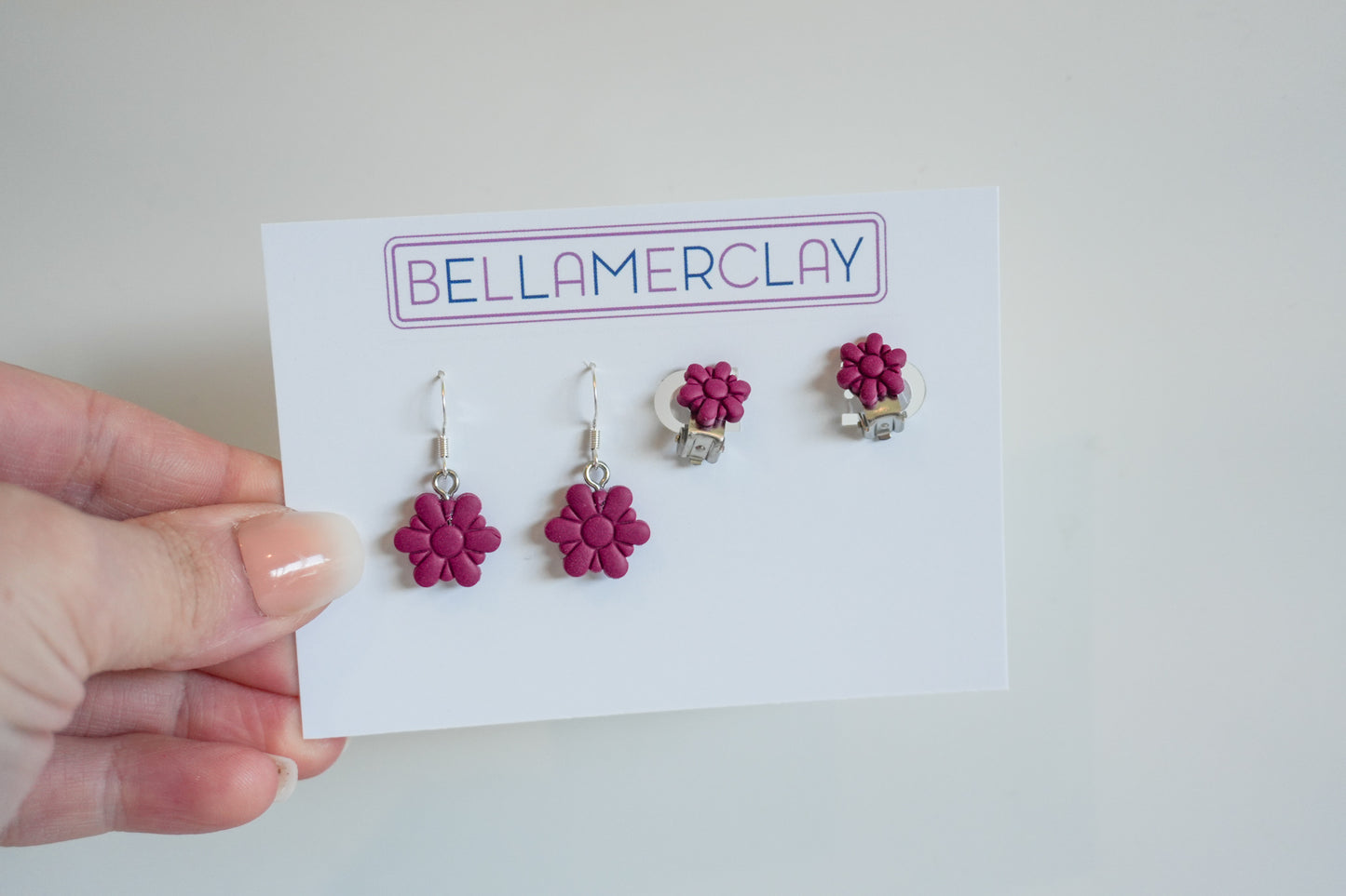 Maroon Flower Earrings