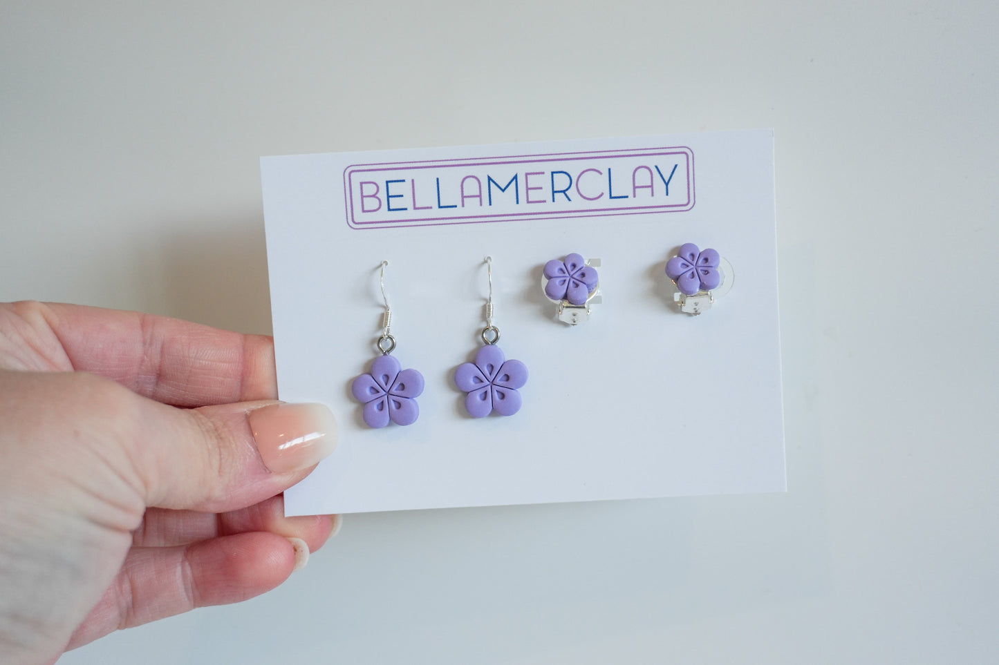 Purple Flower Earrings