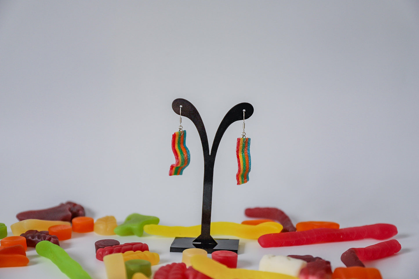 Rainbow Stripes Lolly Earrings