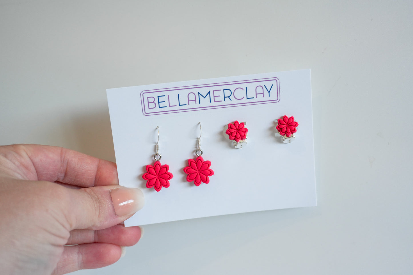 Magenta Flower Earrings