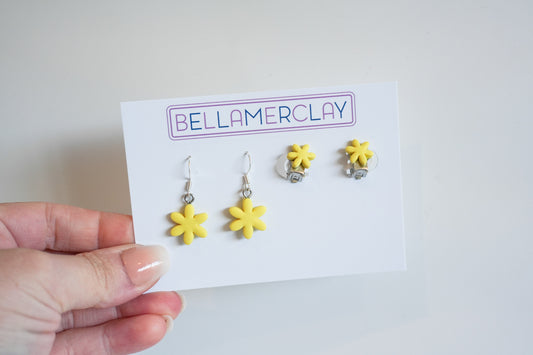 Yellow Flower Earrings