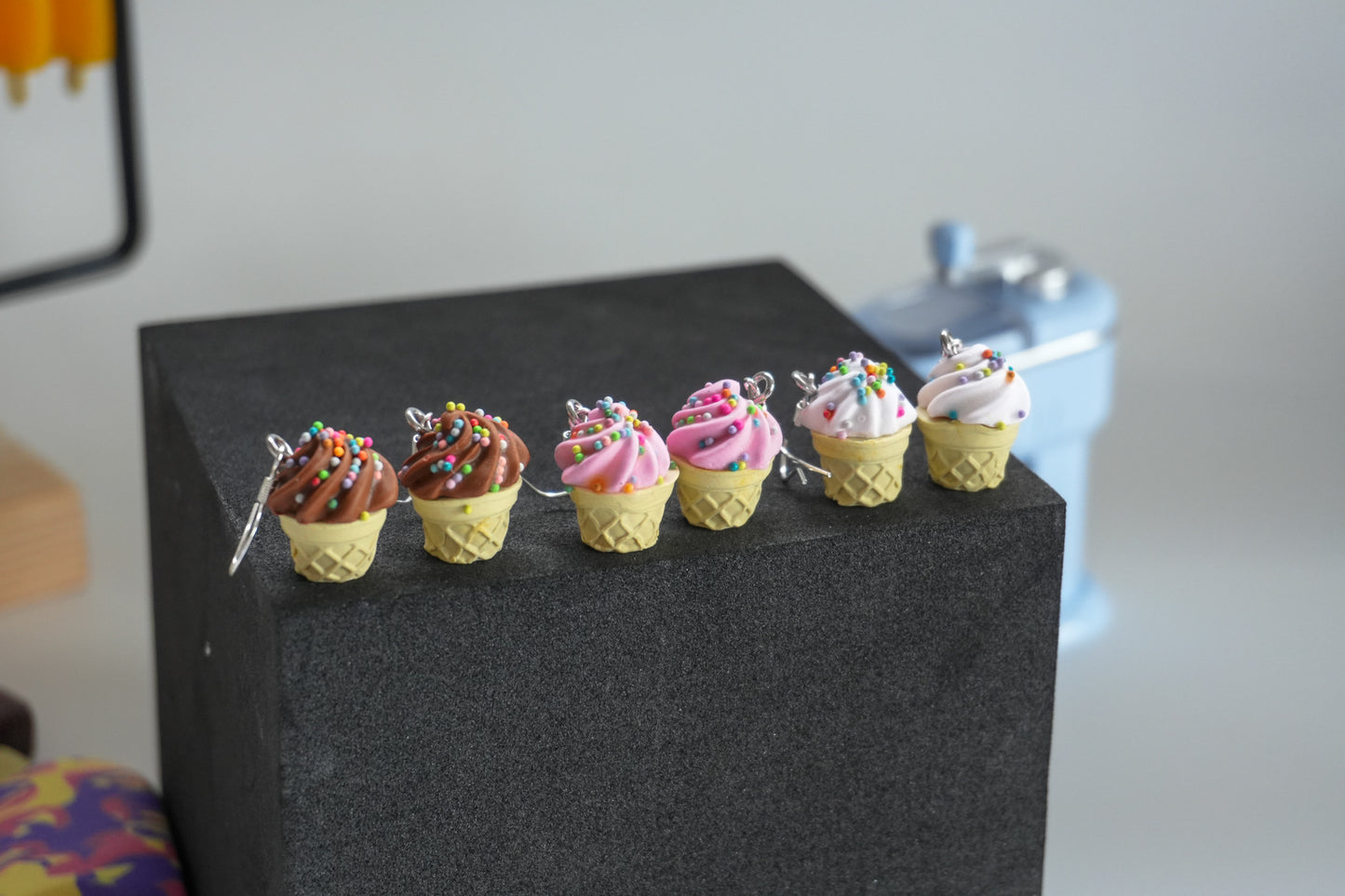 Mini Ice cream Cone Earrings