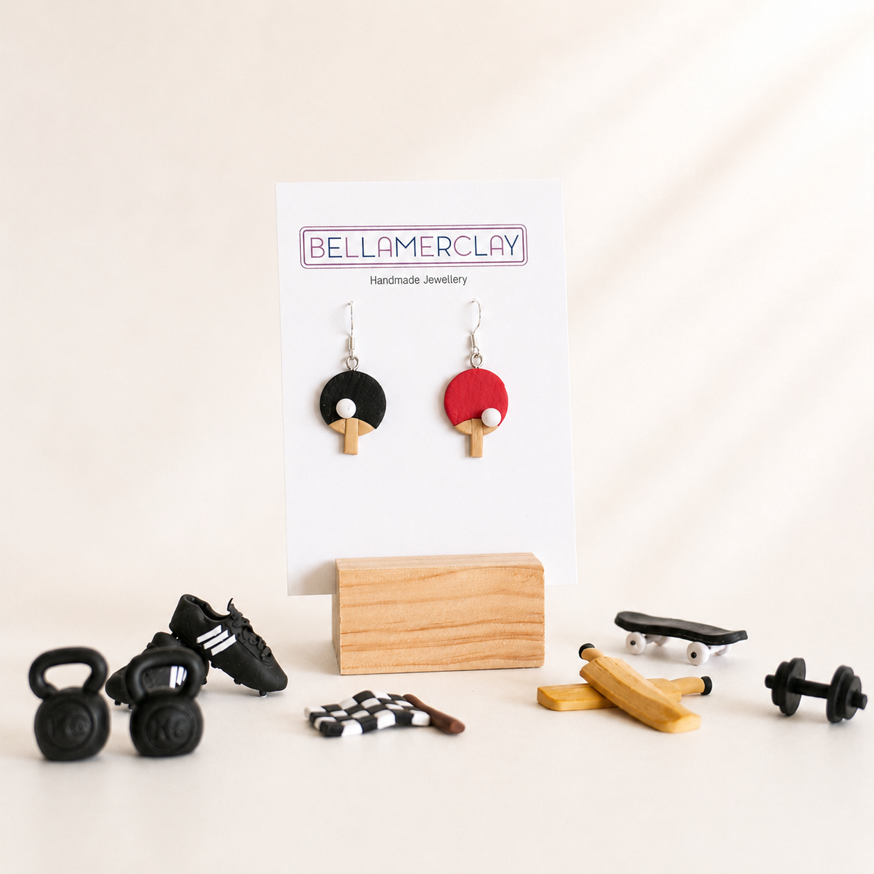 Table Tennis Paddle Earrings