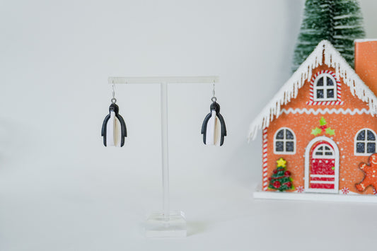 3D Connected Christmas Earrings