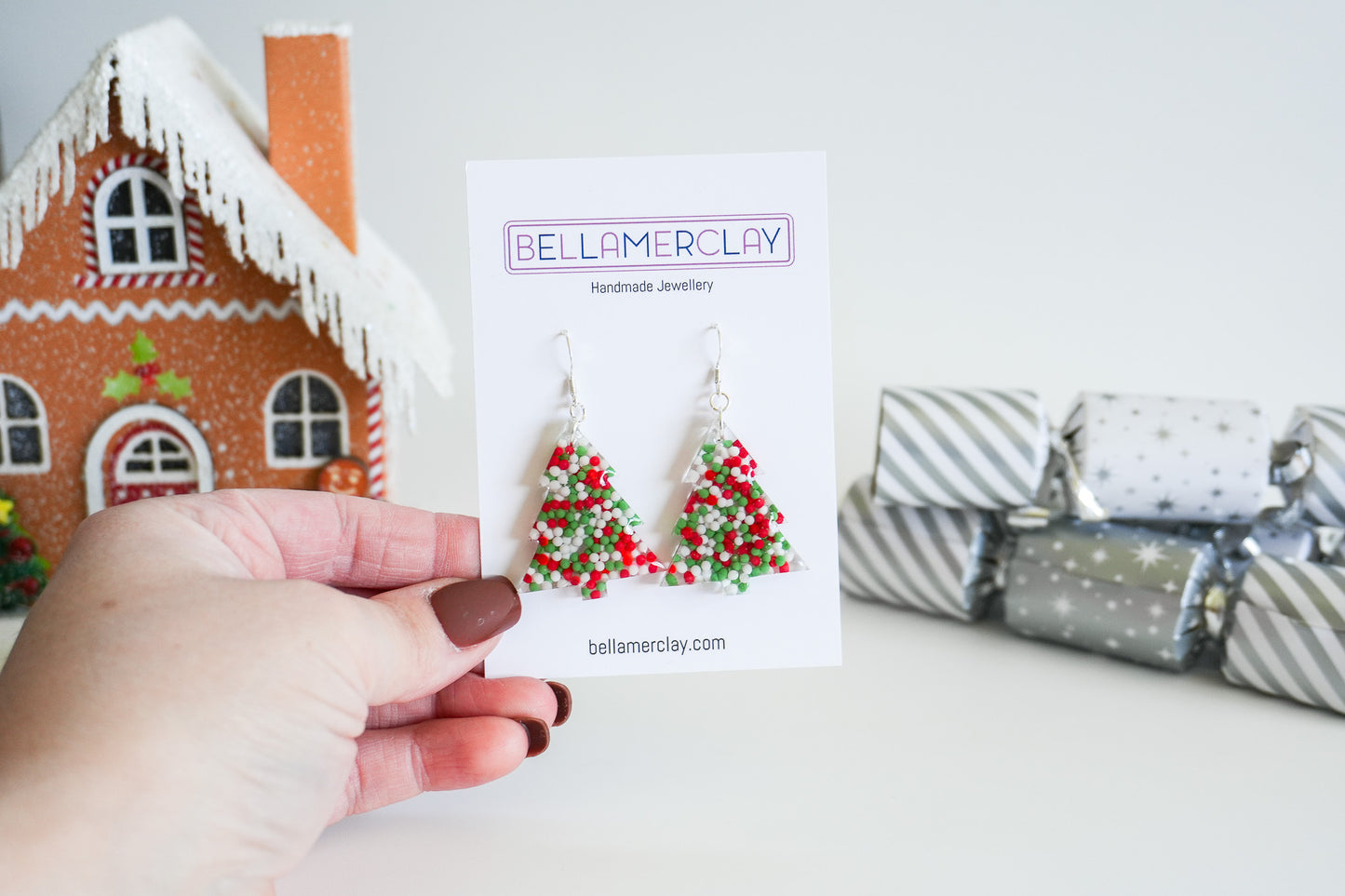 Christmas Sprinkles Tree Earrings
