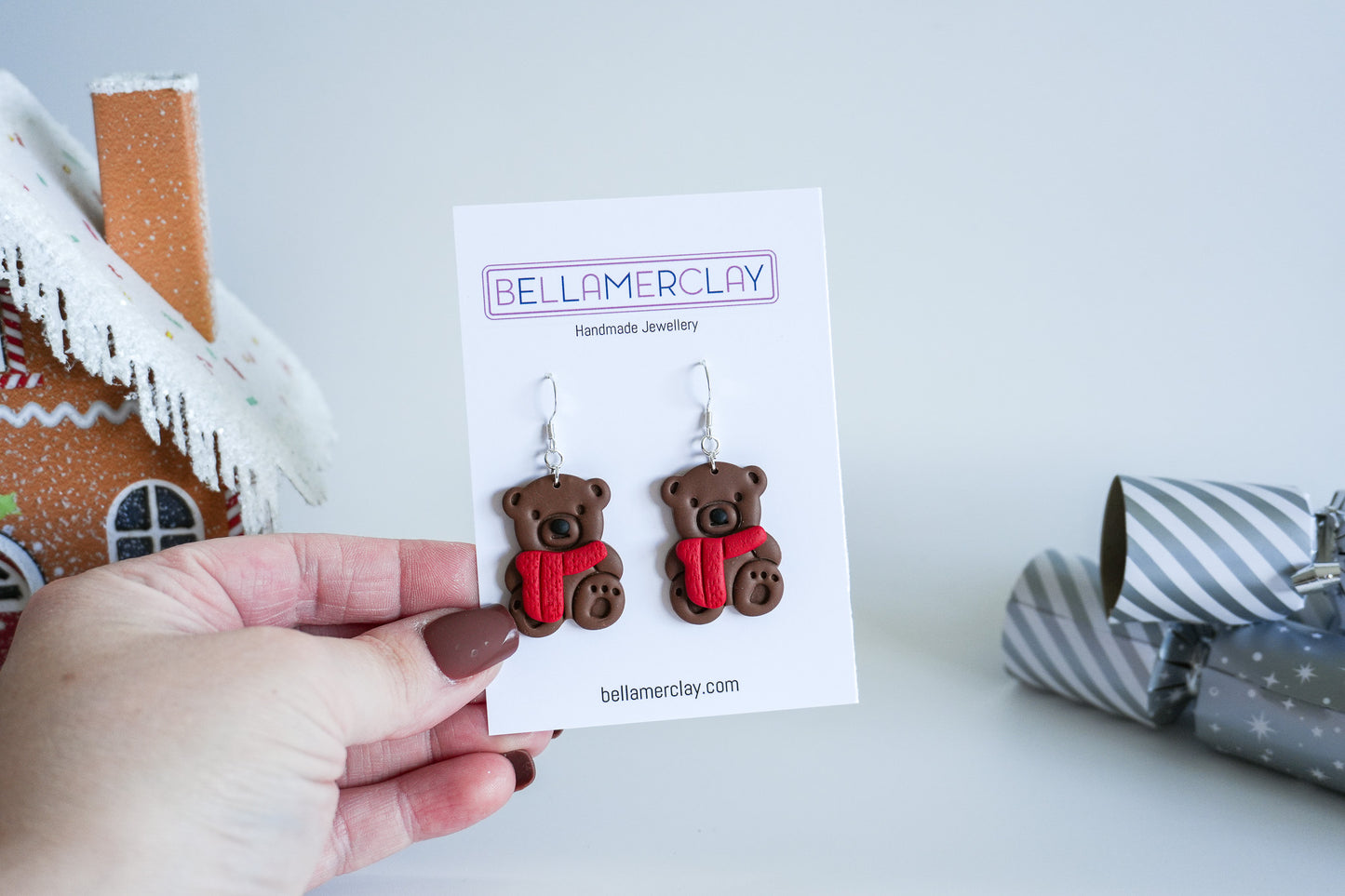 Christmas Teddy Earrings