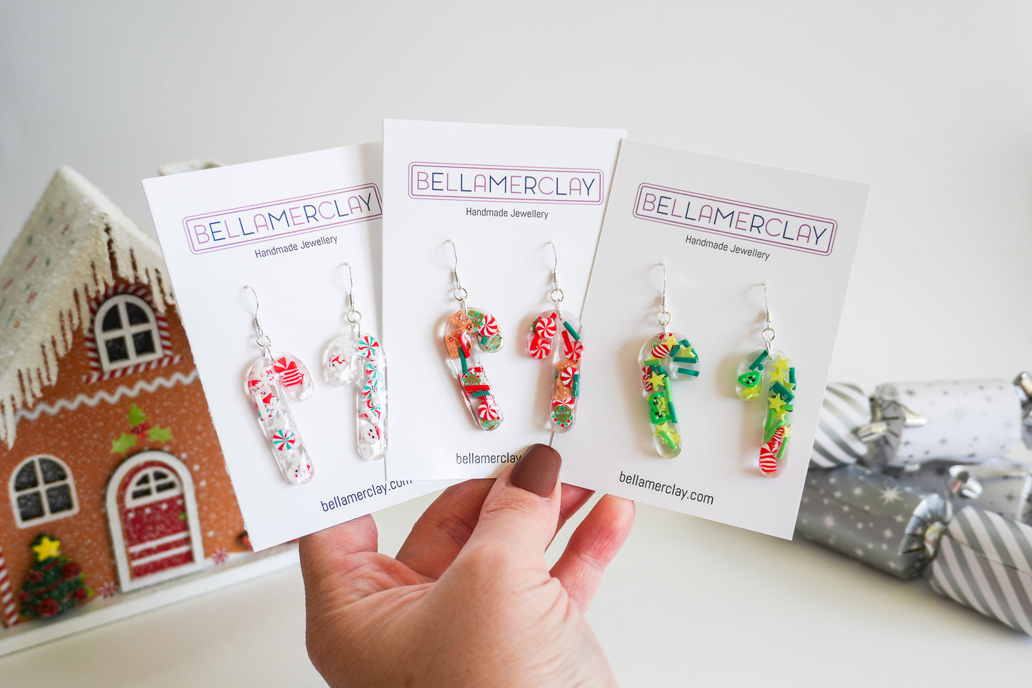 Resined Candy Cane Earrings