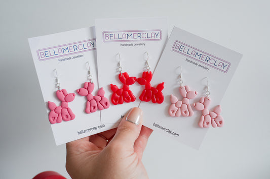 Balloon Dog Valentines Earrings