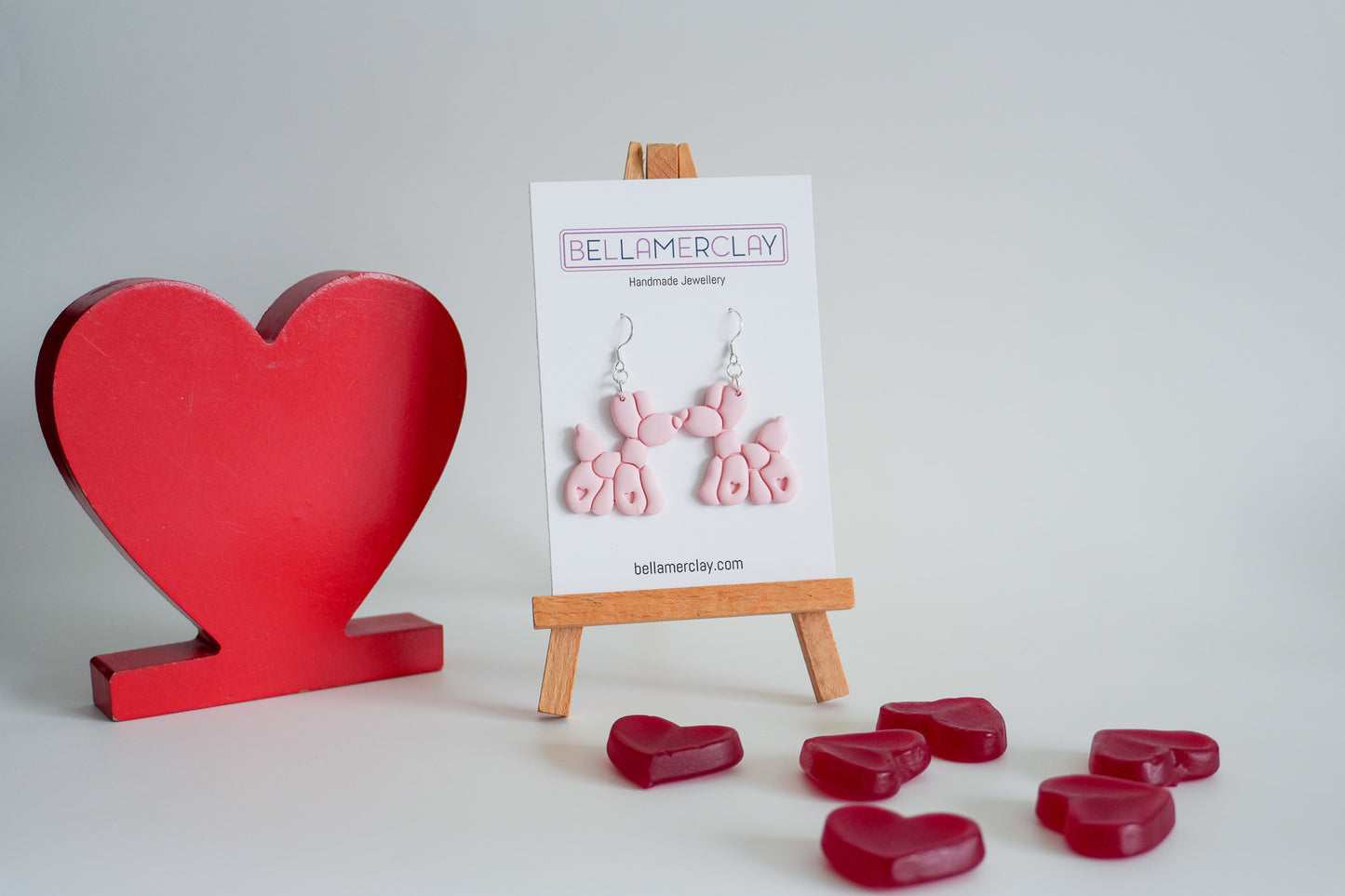 Balloon Dog Valentines Earrings