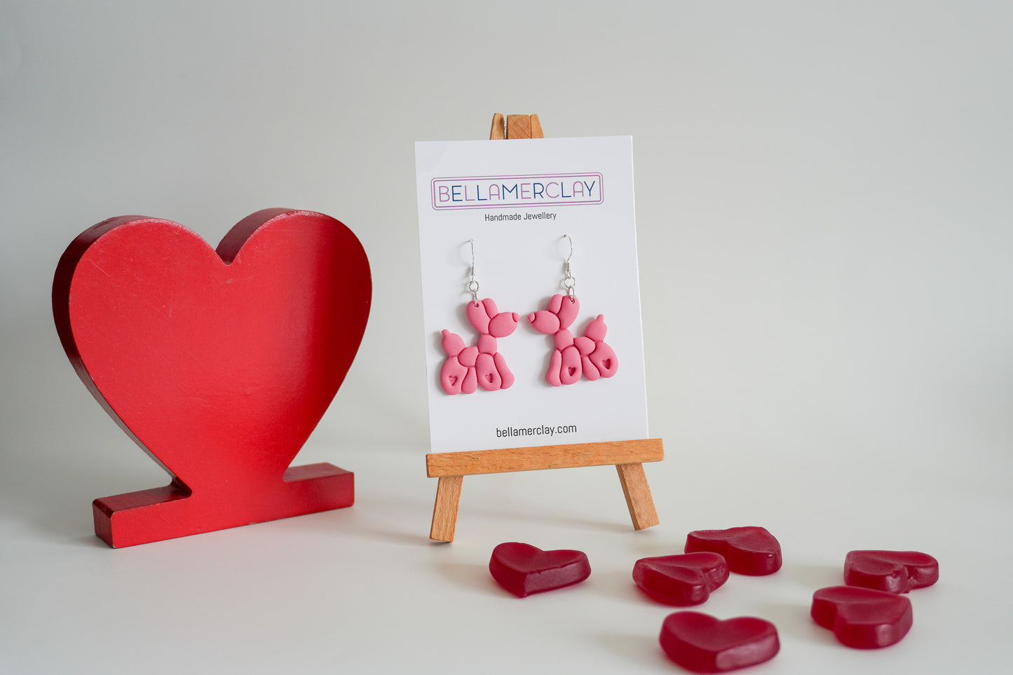 Balloon Dog Valentines Earrings