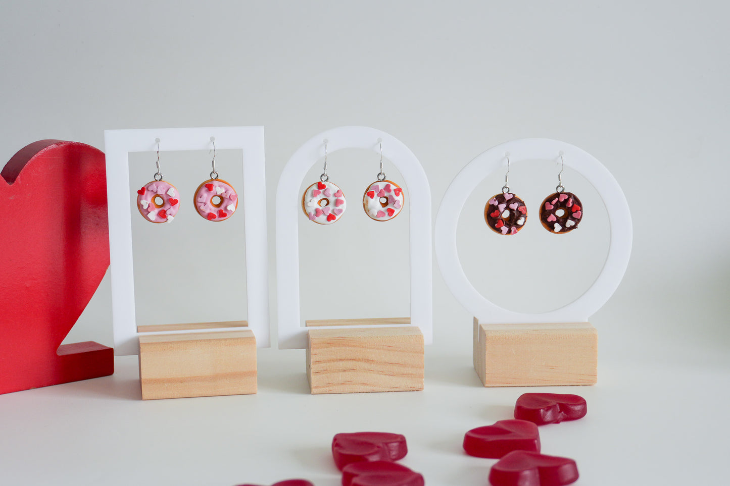 Valentines Donut Earrings