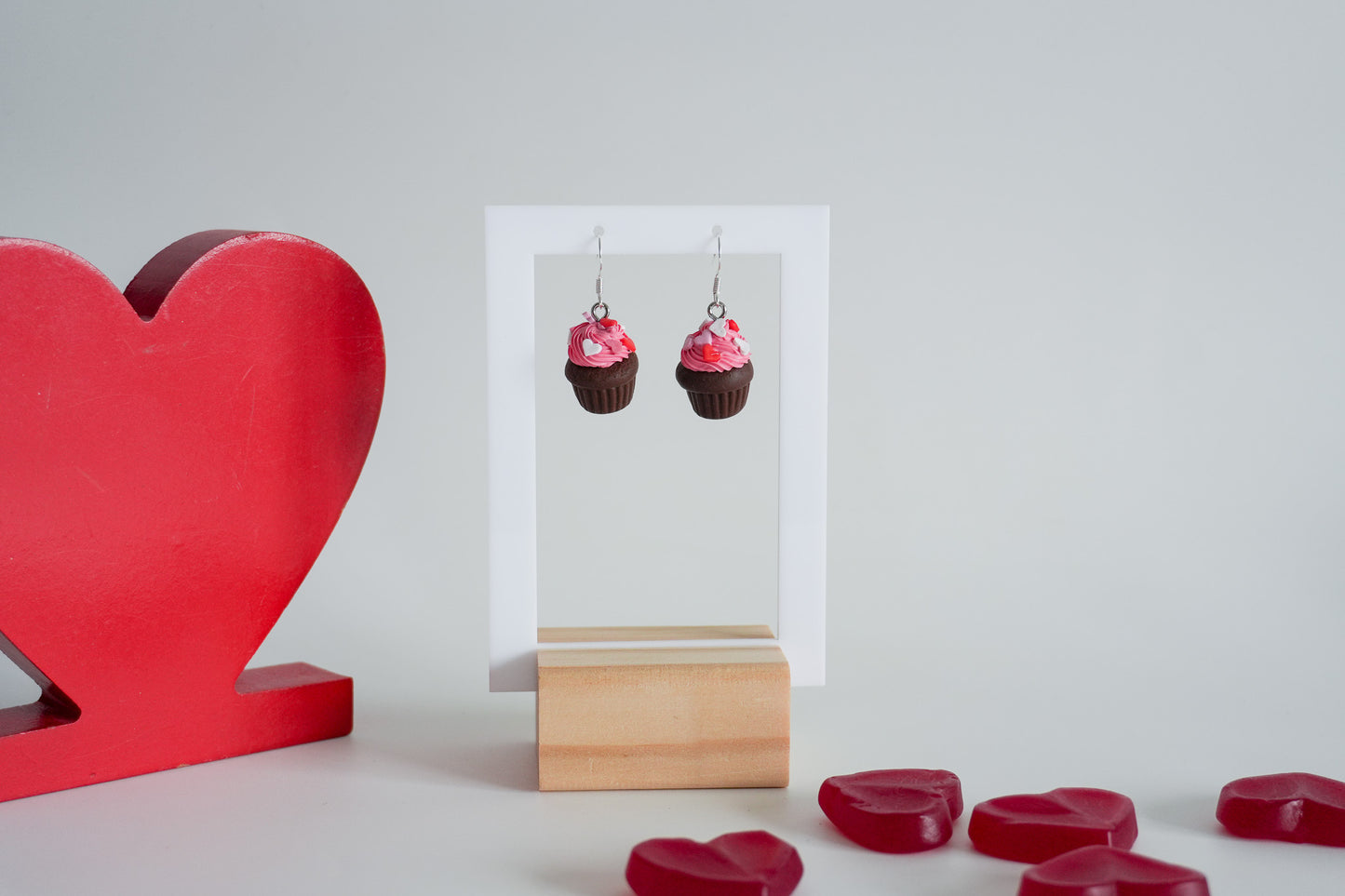 Valentines Cupcake Earrings