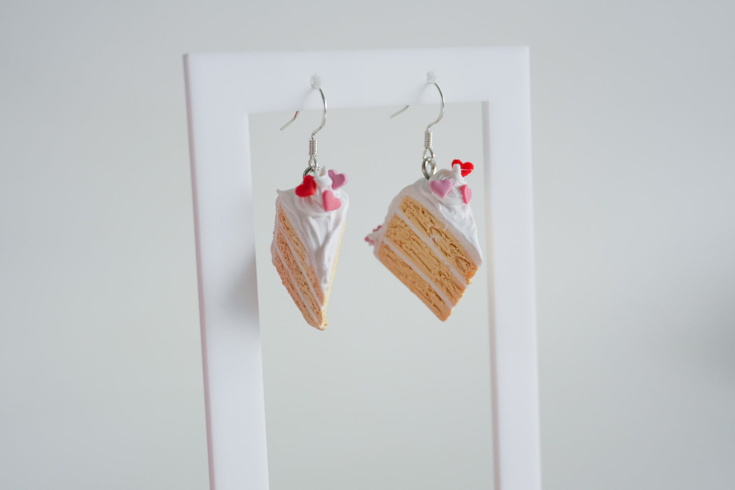 Valentines Cake Slice Earrings