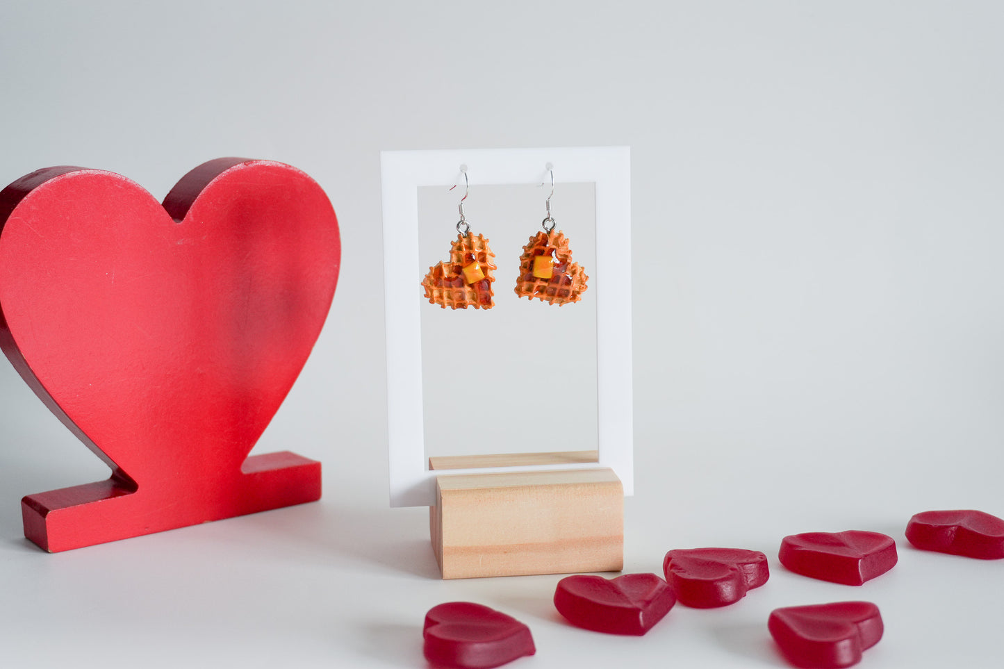 Waffle Heart Earrings