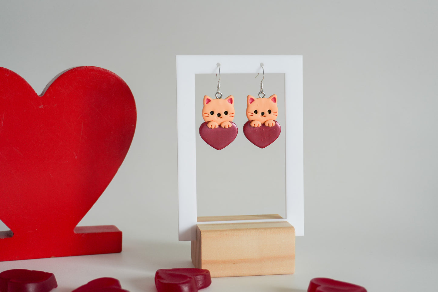 Animal Peekaboo Hearts Earrings