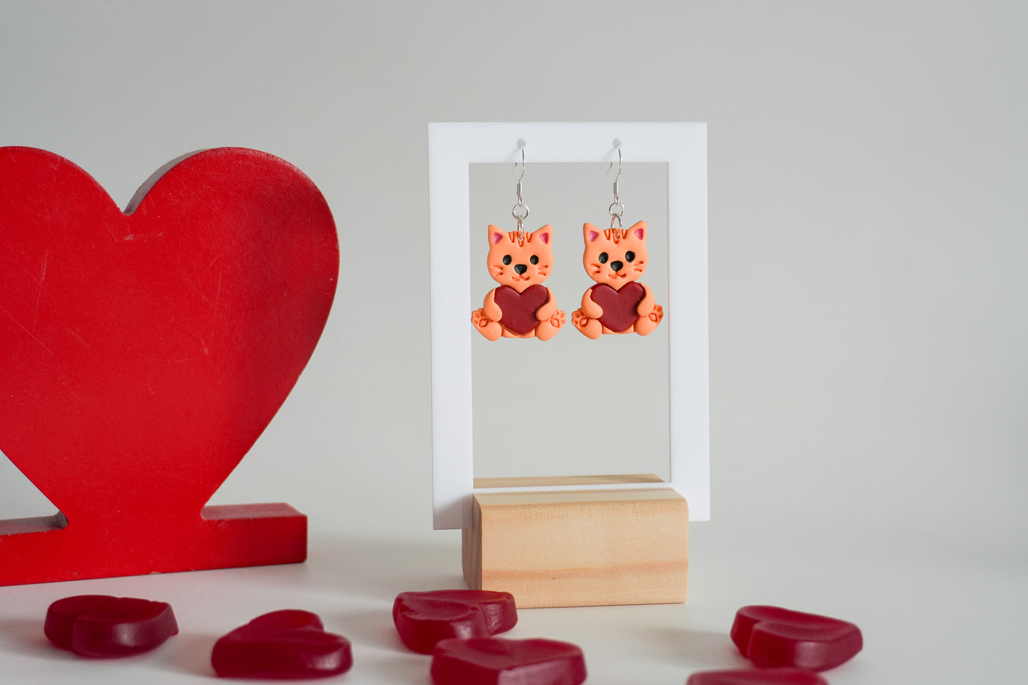Heart Hug Animal Earrings