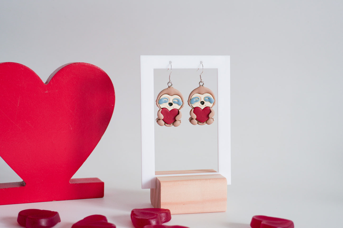 Heart Hug Animal Earrings