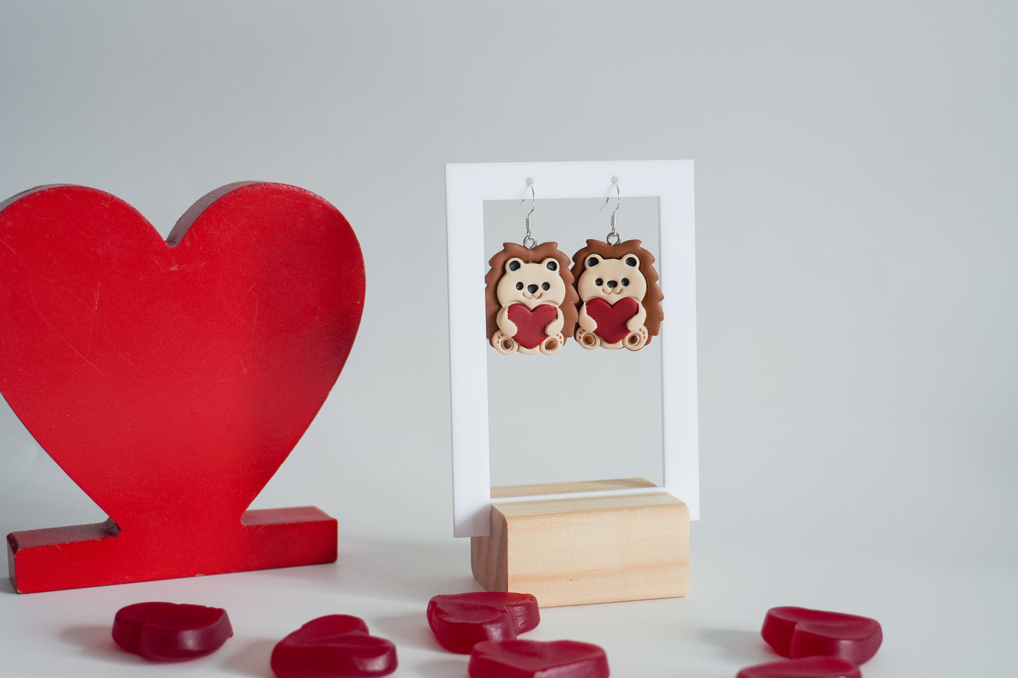 Heart Hug Animal Earrings