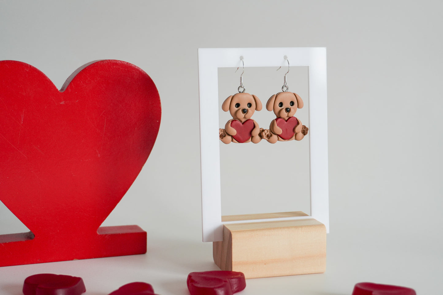 Heart Hug Animal Earrings