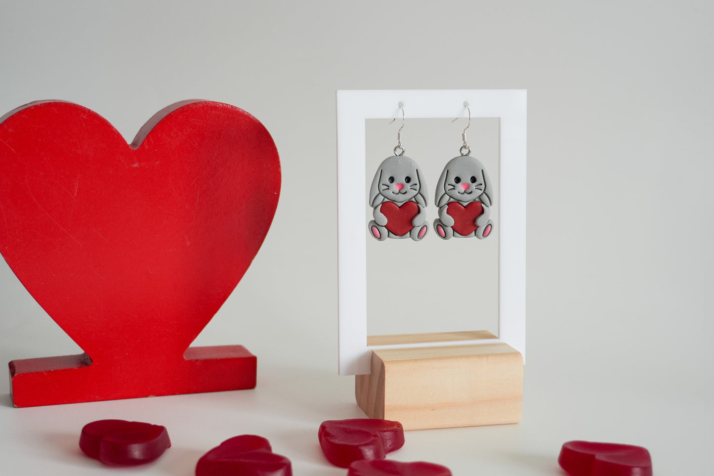 Heart Hug Animal Earrings