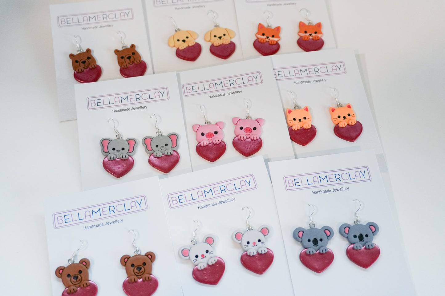 Animal Peekaboo Hearts Earrings