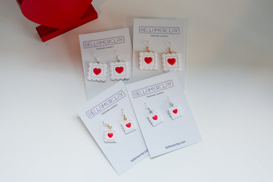 Heart Post Stamp Earrings