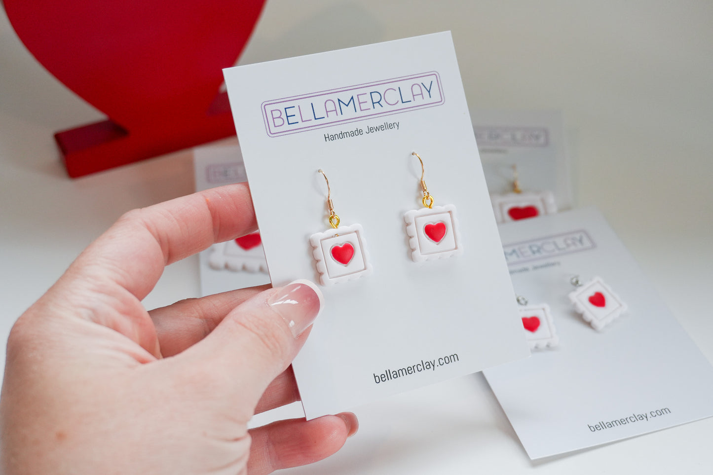 Heart Post Stamp Earrings