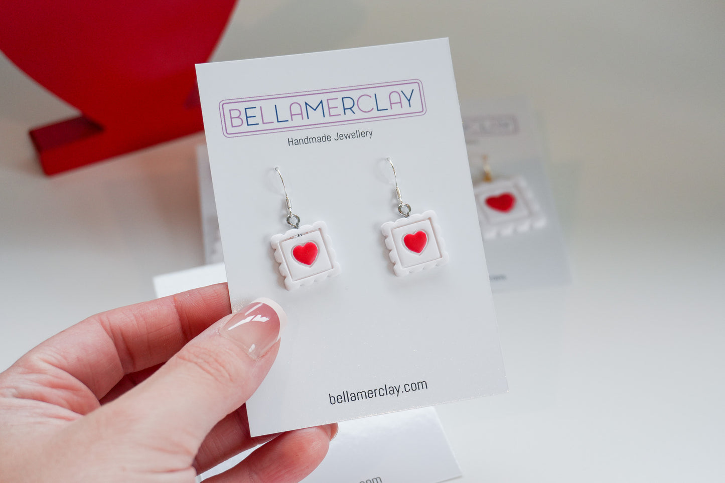 Heart Post Stamp Earrings