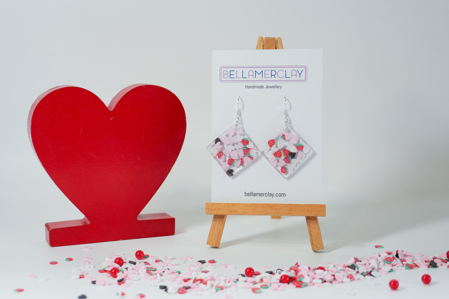 Resin Valentines Earrings