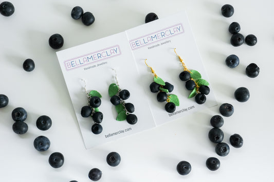 Blue Berry Cluster Earrings