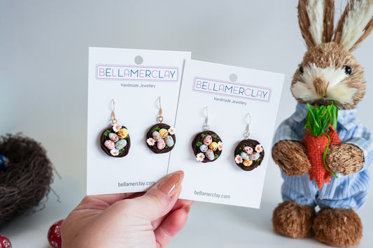 Nest Of Speckled Eggs Earrings