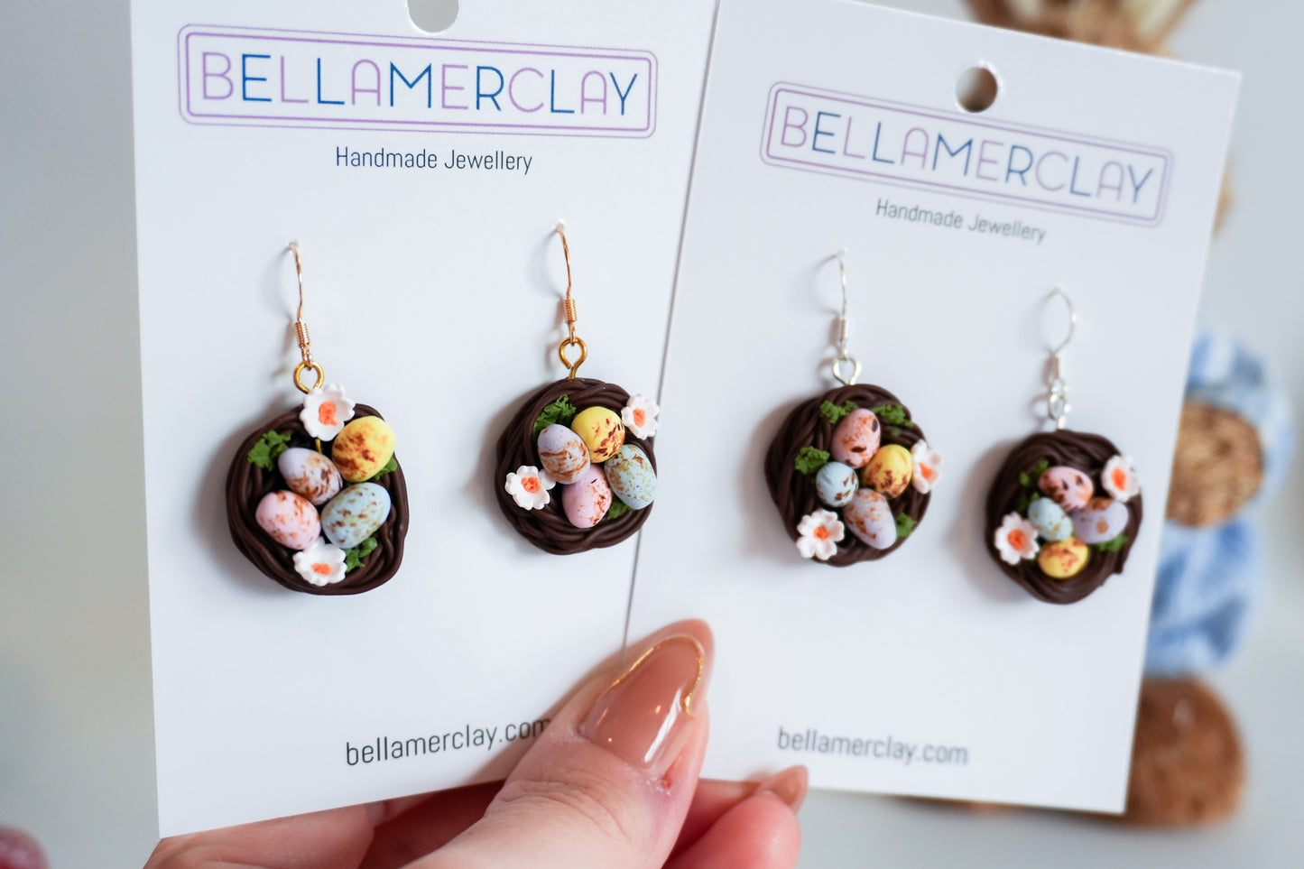 Nest Of Speckled Eggs Earrings