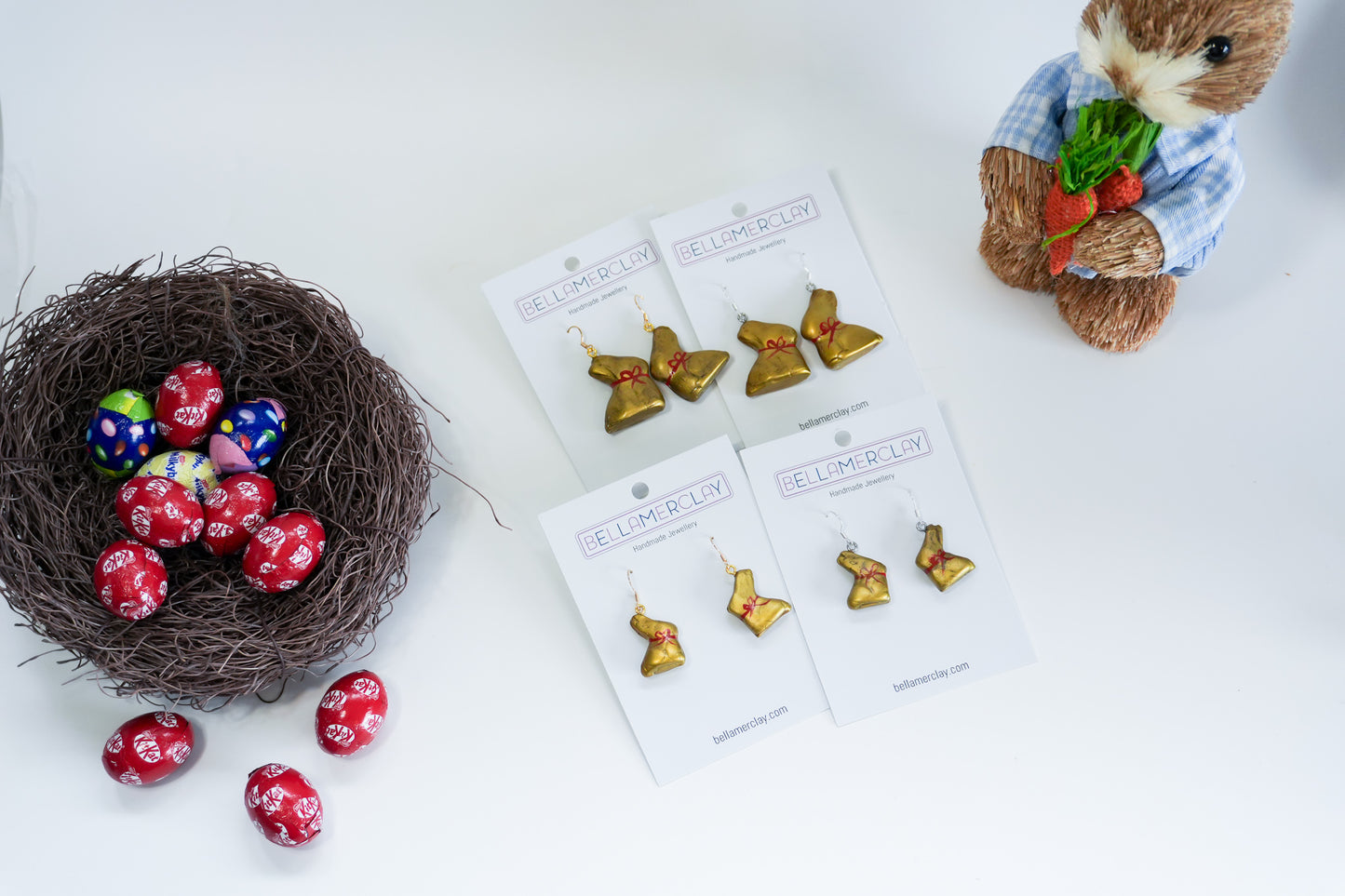 Gold Chocolate Bunny Earrings