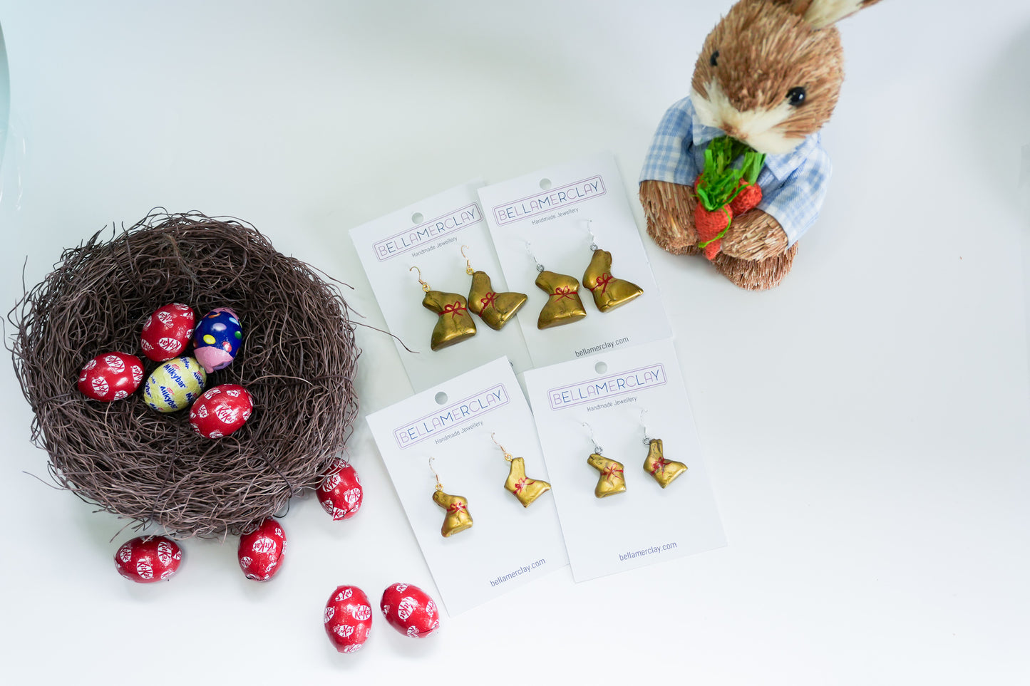 Gold Chocolate Bunny Earrings